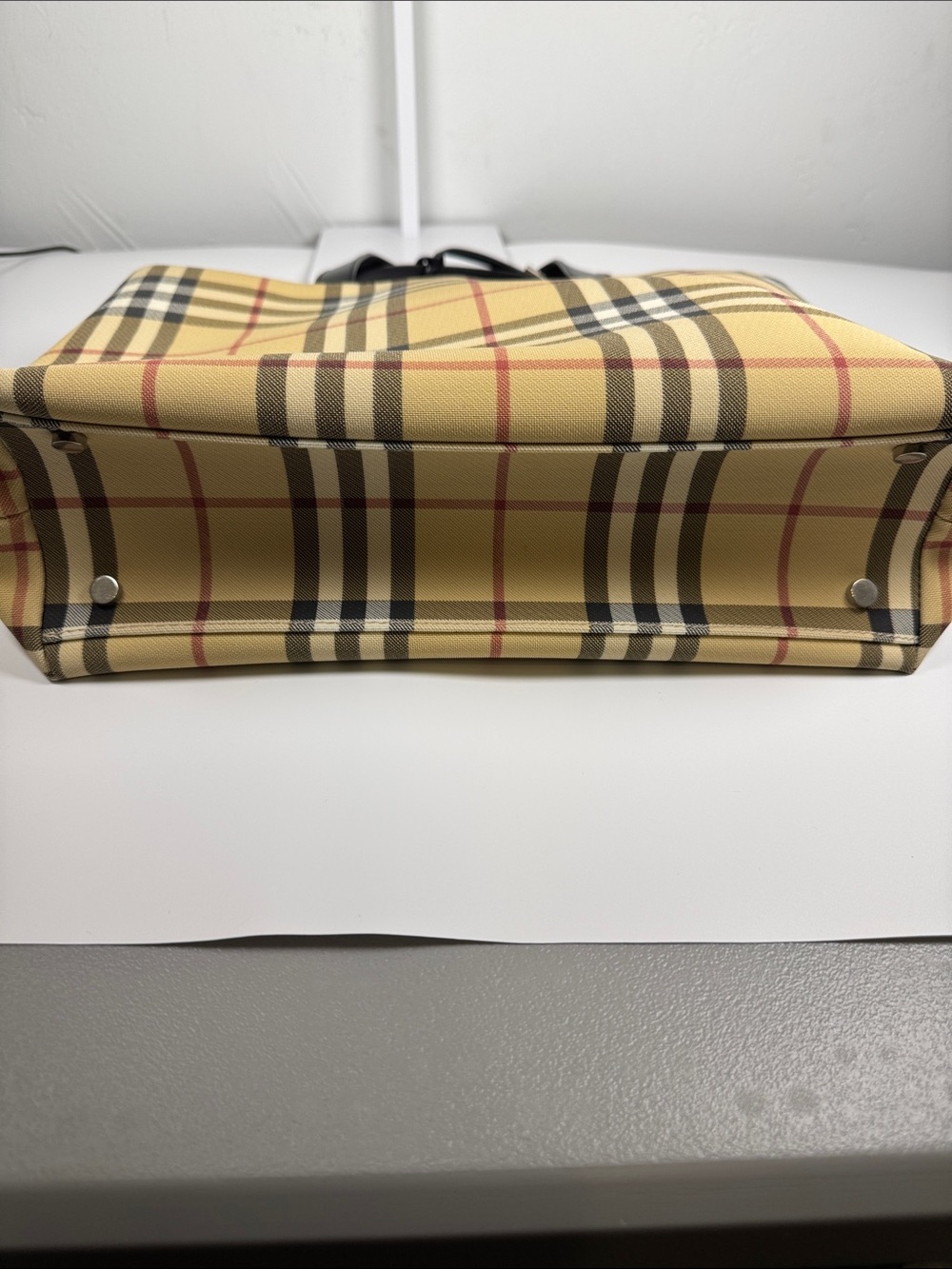 Burberry Nova check Leather-Trim Tote - Picture 2 of 12